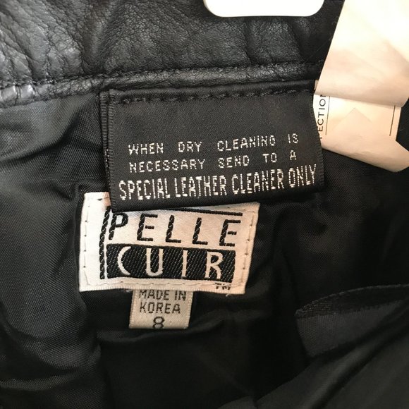 Pelle Cuir black leather skirt, size 8 - Picture 2 of 6